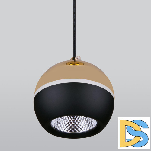 Подвесной светодиодный светильник Elektrostandard DLS023 9W 4200K черный/золото 4690389149146