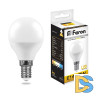 Лампа светодиодная Feron E14 7W 2700K Шар Матовая LB-95 25478