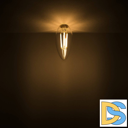 Лампа светодиодная филаментная Gauss E14 4,5W 2700К прозрачная 1031115