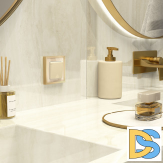 Рамка на 1 пост Baguette (айвори/латунь) W0012851