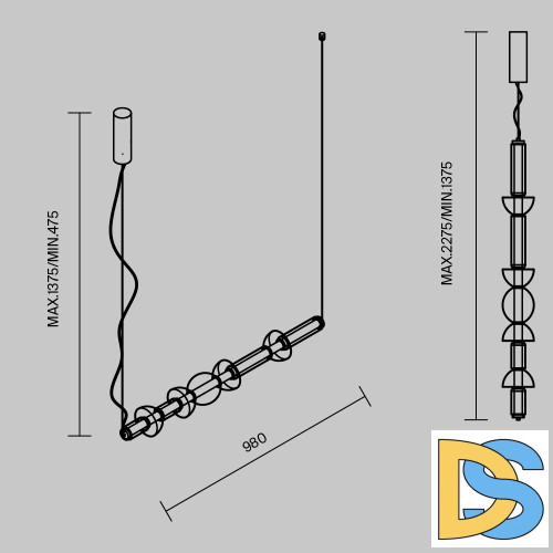 Подвесной светильник Maytoni Cosmo MOD210PL-L39BS3K