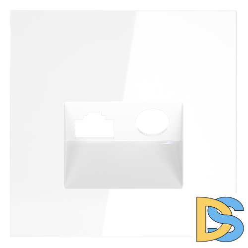 Накладка для розетки TV+RJ45 кат. 6, S70 (белый глянцевый)