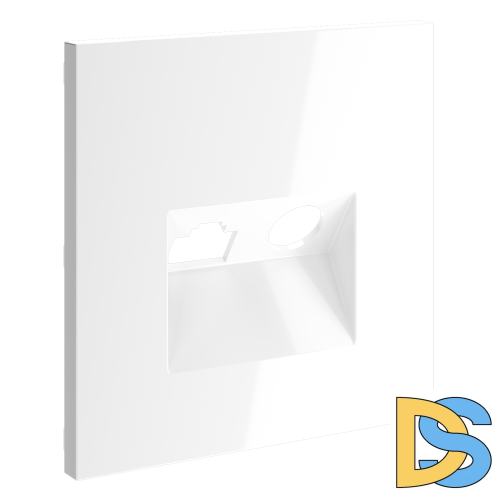 Накладка для розетки TV+RJ45 кат. 6, S70 (белый глянцевый)