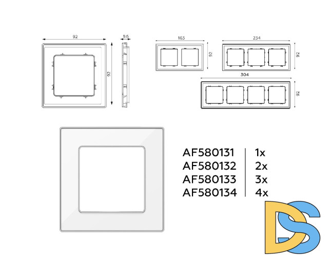 Рамка четырехместная Ambrella Volt Arctic AF580134