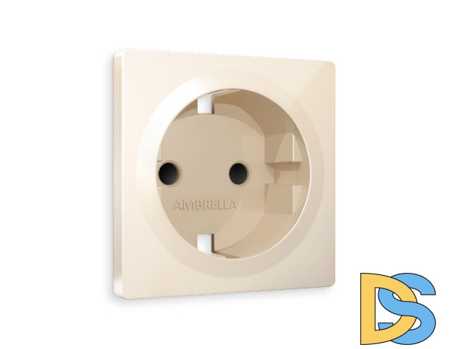 Лицевая панель для розетки с/з и шторками Ambrella Volt Alfa AP3070