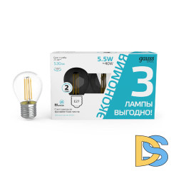 Лампа светодиодная Gauss Basic Filament E27 5,5W 4100K 1051226T