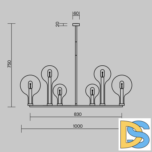 Потолочная люстра Maytoni Status MOD333PL-06BS1