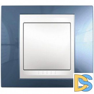 Рамка 1-ая (одинарная), Голубой лед/Белый, серия Unica, Schneider Electric