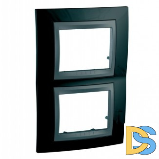 Рамка 2-ая (двойная) вертикальная, Родий/Графит (металл), серия UNICA TOP/CLASS, Schneider Electric