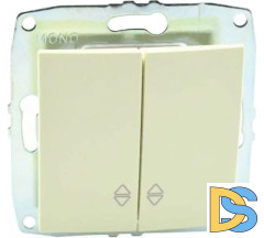 Выключатель двухклавишный проходной Mono Electric Despina-Larissa 10А 250В крем 500-001723-111