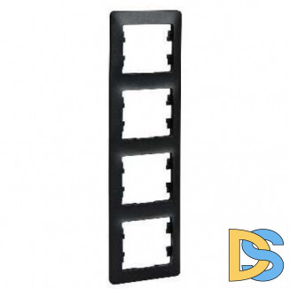 Рамка 4-ая (четверная) вертикальная, Антрацит, серия Glossa, Schneider Electric