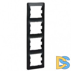 Рамка 4-ая (четверная) вертикальная, Антрацит, серия Glossa, Schneider Electric