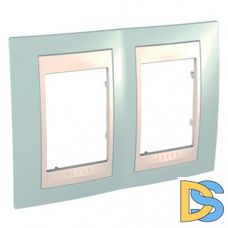 Рамка 2-ая (двойная), Морская волна/Бежевый, серия Unica, Schneider Electric