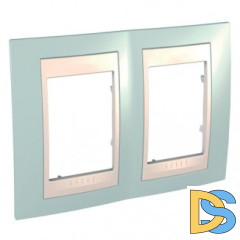 Рамка 2-ая (двойная), Морская волна/Бежевый, серия Unica, Schneider Electric