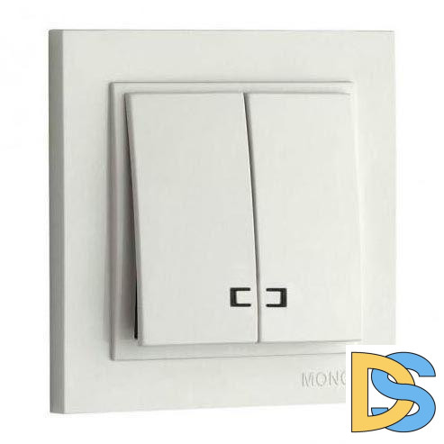 Выключатель двухклавишный с подсветкой Mono Electric Despina 10А 250В слоновая кость 102-010025-103