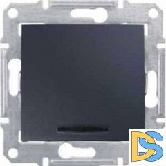 Выключатель 1-клавишный ,проходной с индикацией (с двух мест), Графит, серия Sedna, Schneider Electric