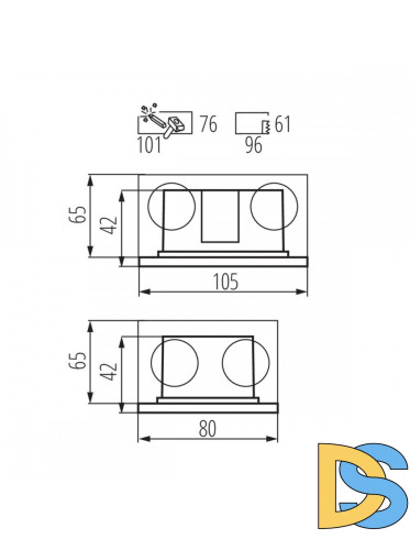 Подсветка для лестниц и ступеней Kanlux Glasi Led 3W P WW-B 33691