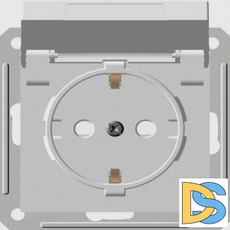 Розетка 1-ая электрическая, с заземлением, крышкой IР44, влагозащищенная, Белый, серия Wessen 59, Schneider Electric