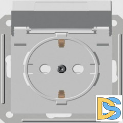Розетка 1-ая электрическая, с заземлением, крышкой IР44, влагозащищенная, Белый, серия Wessen 59, Schneider Electric