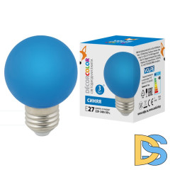 Лампа светодиодная Volpe E27 3W синий шар LED-G60-3W/Blue/E27/FR/С UL-00006957