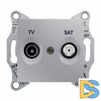 Розетка телевизионная оконечная ТV-SAT, Алюминий, серия Sedna, Schneider Electric