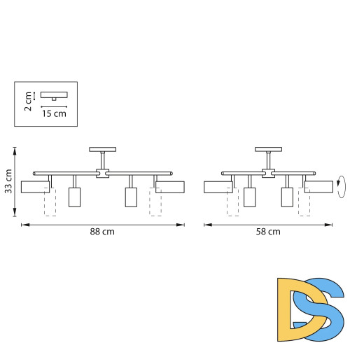 Люстра на штанге Lightstar Rullo LR728374874 (571728+214437-4+214487-4)