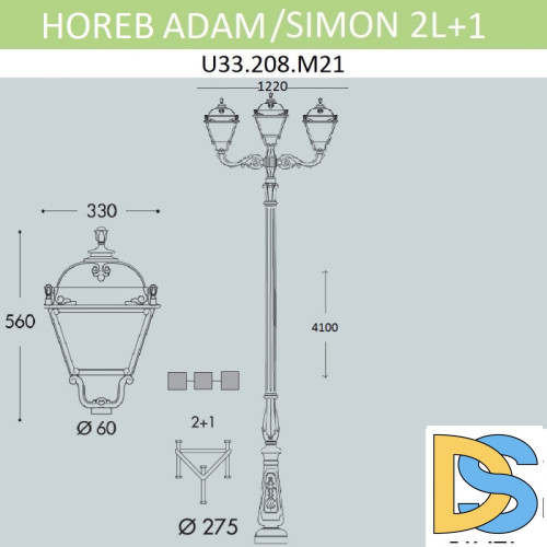 Садовый светильник Fumagalli U33.208.M21.AXH27