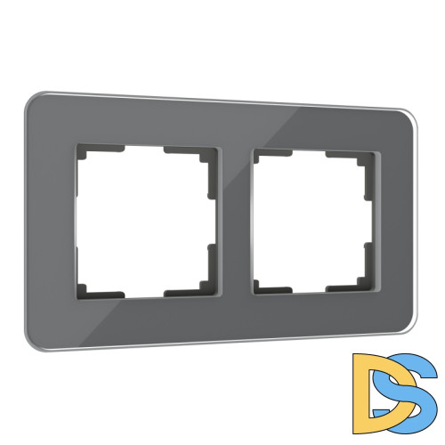 Рамка из стекла на 2 поста Werkel Elite графит 4690389180705 W0022440
