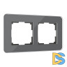 Рамка из стекла на 2 поста Werkel Elite графит 4690389180705 W0022440