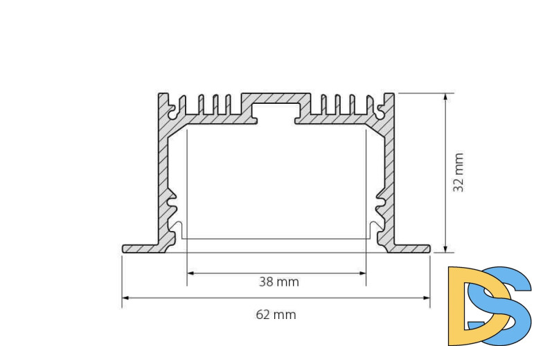 Профиль с экраном Arlight SL-LINIA62-F-2500 WHITE+OPAL 021374