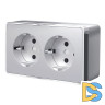 Розетка двойная с заземлением Werkel Gallant (серебряный) W5072106