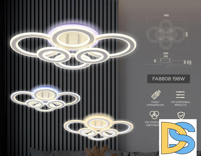 Потолочная светодиодная люстра Ambrella Light Acrylica Original FA8808