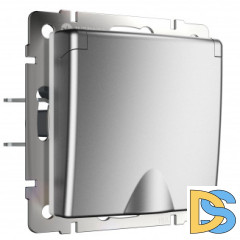 Розетка влагозащ. с зазем. с защит. крышкой и шторками (серебряный матовый) W1171265