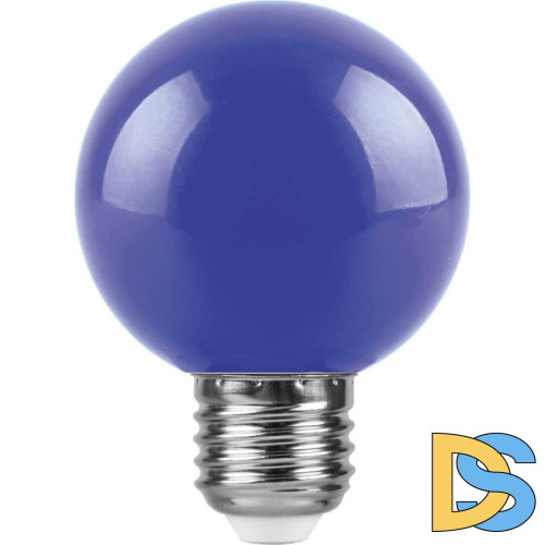 Лампа светодиодная Feron E27 3W синий Шар Матовая LB-371 25906