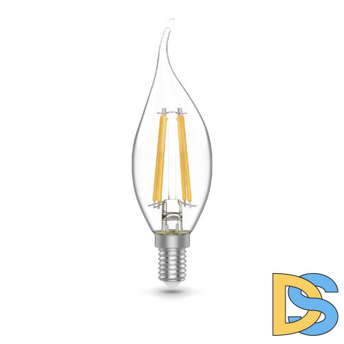 Лампа светодиодная филаментная Gauss E14 4,5W 4100К прозрачная 1041125