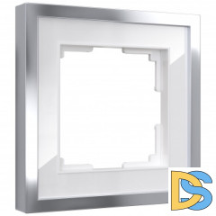 Рамка на 1 пост Baguette (белый/серебро) W0012850