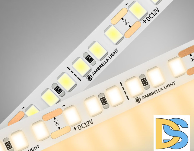 Светодиодная лента Ambrella Light LED Strip 12В 2835 14,4Вт/м 3000K 5м IP20 GS1301