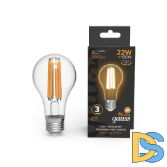 Лампа светодиодная филаментная Gauss E27 22W 2700K прозрачная 102902122