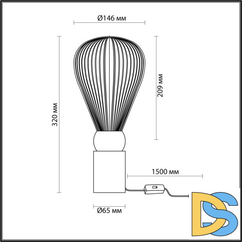 Настольная лампа Odeon Light Elica 5402/1T