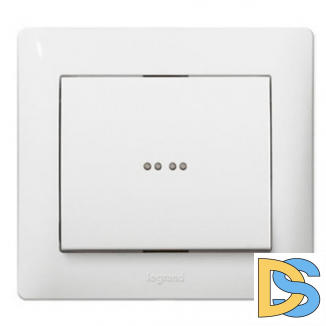 Переключатель 1кл промежуточный с подсветкой Legrand Galea Life - белый