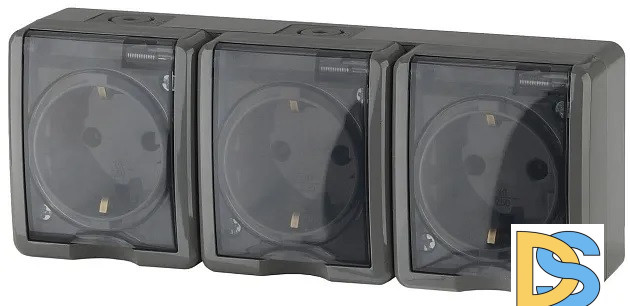 Розетка ЭРА Эксперт 3х2P+E IP54 со шторками 16A 250V 11-2406-03 Б0020723