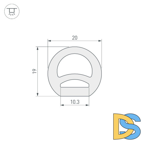 Силиконовый профиль Arlight WPH-FLEX-D20-TOP-S10-20m WHITE 041095