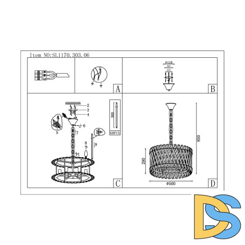 Подвесная люстра ST Luce Fabio SL1170.303.06