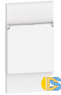 Лицевая панель с крышкой для розеток 2К+З немецкого стандарта 2 модуля.Белый. Btichino Living Now