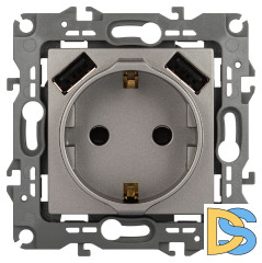 Розетка со шторами и 2 USB Эра 12-4109-16 Б0065729