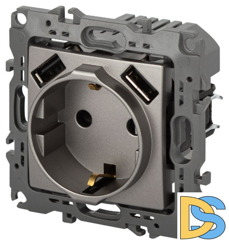 Розетка со шторами и 2 USB Эра 12-4109-16 Б0065729