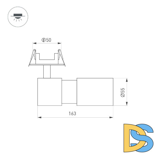 Встраиваемый спот Arlight LGD-ARTEMIS-BUILT-FLAP-R55-12W Warm3000 051797