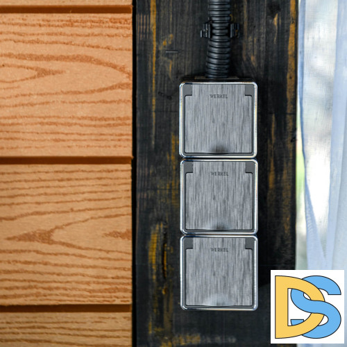 Розетка влагозащищенная с заземлением с защитной крышкой и шторками Werkel Gallant графит рифленый W5071204 4690389164606 a051334