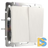 Выключатель двухклавишный Werkel перламутровый рифленый W1120013 4690389160882