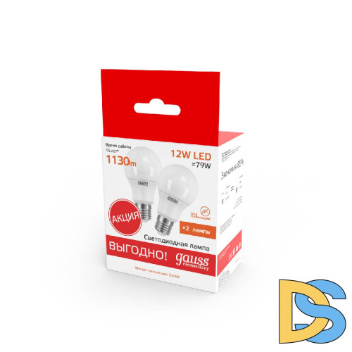 Лампа светодиодная Gauss Elementary E27 12W 3000K 23212P